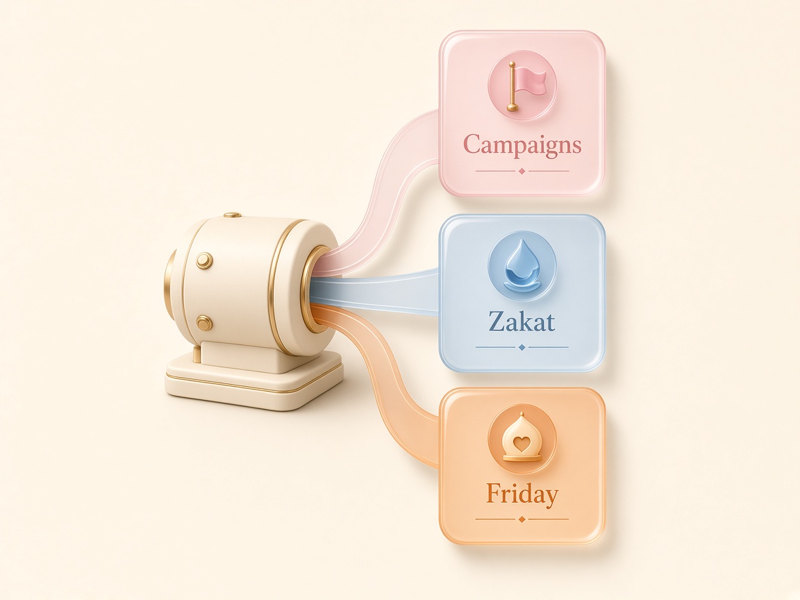 Campaigns, Zakat, and Friday giving as their own paths
