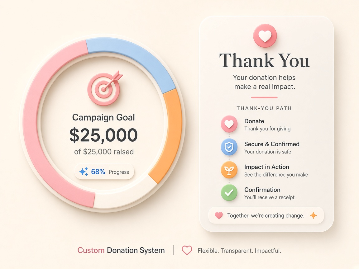 Campaign goal tracking and a thank-you path